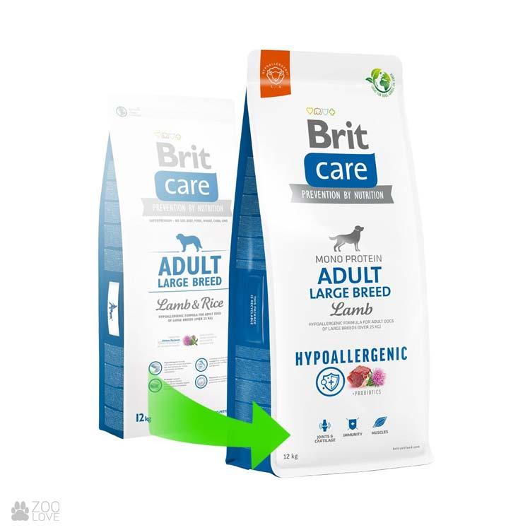 Сухий корм для дорослих собак великих порід (вагою від 25 кг) Brit Care Adult Large Breed Lamb & Rice 12 кг - фото 1 - id-p1632784004