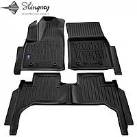 Резиновые 3D коврики в салон на Toyota Land Cruiser 300 2021- Stingray