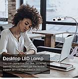 Кліп на світло, USB-лампа для читання з підставкою для затиску, світлодіодна настільна лампа для домашнього офісу, фото 2