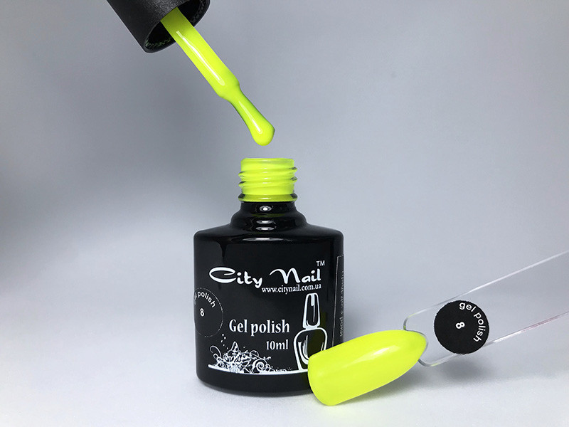 Гель лак жовтий City Nail № 8, 6 мл