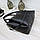 Велика чорна сумка на плече міська модна стильная шоппер шкірзам, фото 6