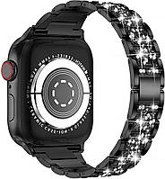 Металлический ремешок STR 3-bead Diamond Metal Band for Apple Watch 49/45/44/42 mm - Black