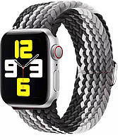 Тканевый регулируемый монобраслет STR Braided Solo Loop with Buckle для Apple Watch 38/40/41 mm - Black Qlao