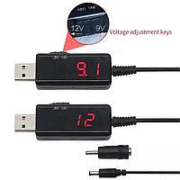 USB підвищуючий перетворювач KWS-912v  з 5В до 9В та 12 В з перемикачем + 3,5x1,35 мм роз'єм
