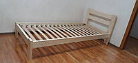 Двуспальная кровать деревянная Палермо 140х190 в прозрачном лаке Шаг ламелей 2,5 см.