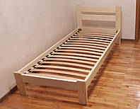 Полуторная кровать деревянная Палермо 120х190 в прозрачном лаке Шаг ламелей 2,5 см.
