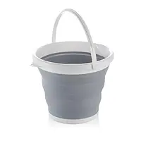 Ведро 10 литров туристическое складное Collapsible Bucket, Серое BK322-01