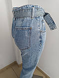 Джинси Dimarkis жіночі МОМ котон літні висока посадка 28 блакитні, фото 5