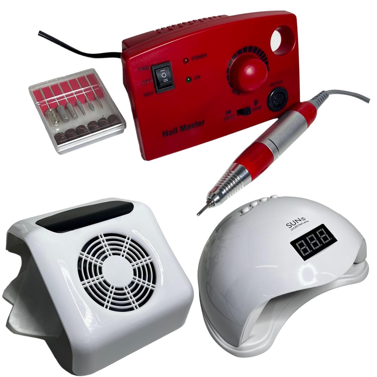 Стартовый набор для мастера маникюра лампа Sun 5 48вт и фрезер 65 вт и ...