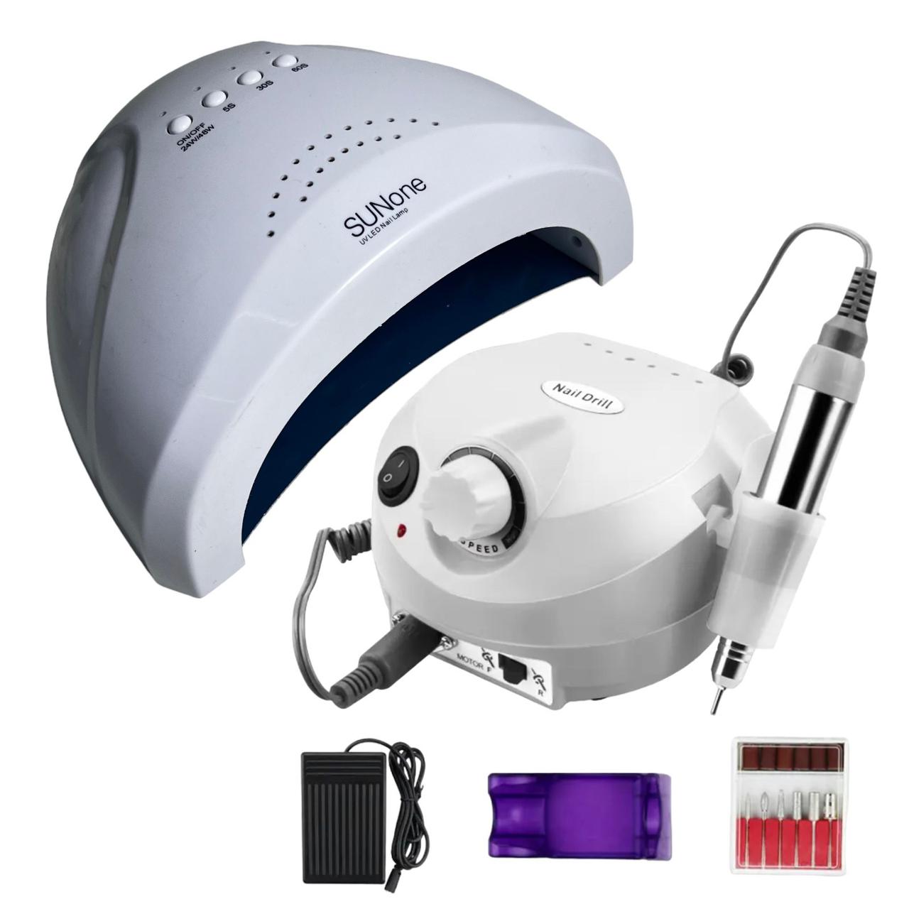 Набір для манікюру фрезер Nail Master ZS-601 і лампа