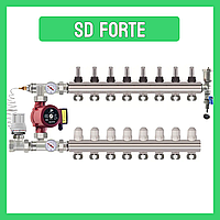 Колектор "SD FORTE" на 8 контурів в зборі латунний