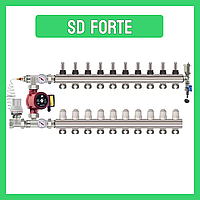 Коллектор "SD FORTE" на 10 контуров в сборе латунный