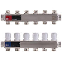 Коллекторный блок с термостат. клапанами EP.S1100-06 1"x6 (EP4993)