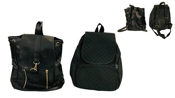 9082 Рюкзак, 2 різновиди, чорний, висота 28 см.