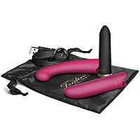 Вібратор з насадками - Rechargeable Bullet Vibrator Set - 2 Sleeves Амур