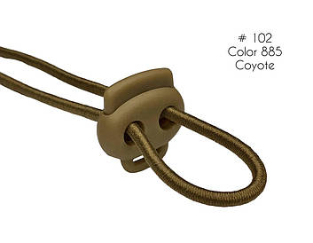 Фіксатор Койот для гумового шнура #102 з двома отворами, пластик