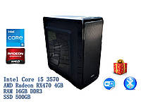 Новий ігровий комп'ютер WorkPC Intel Core i5-3570 16 GB DDR3 RX470 4GB SSD 500GB ПОДАРУНОК