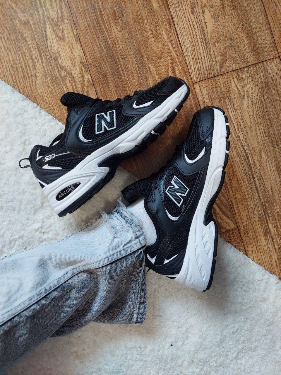 Кросівки чоловічі New Balance 530 Black чорний на білій підошві літні спортивні легкі (2250 см) баланс