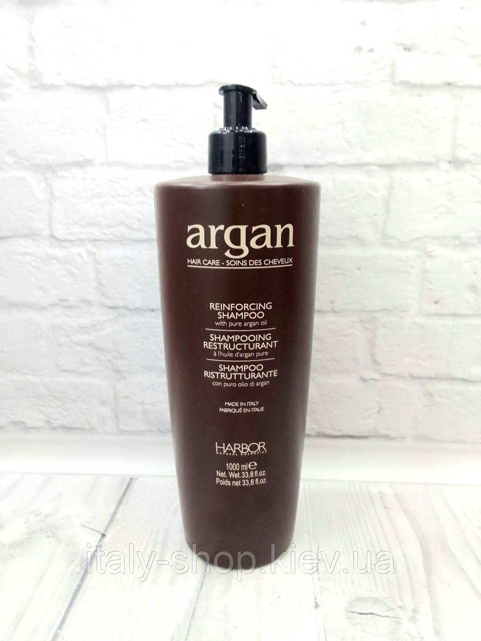 Професійний шампунь для волосся Harbor Argan відновлюючий з аргановою олією 1л, Італія, фото 1