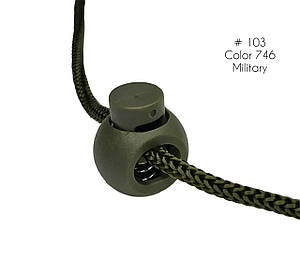 Фіксатор Хакі для шнура #103 з одним отвором, пластик