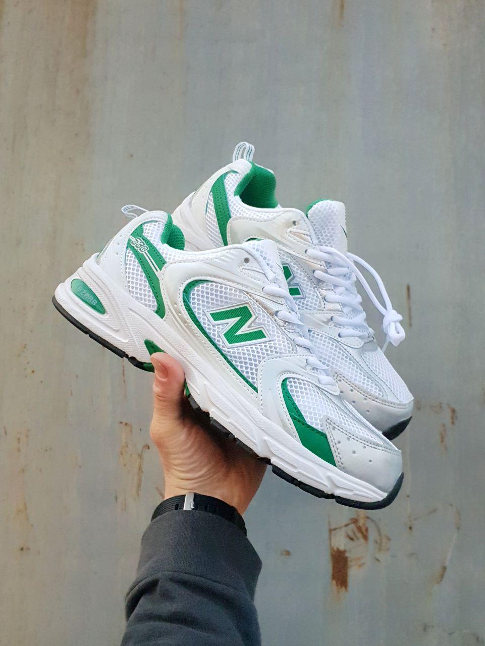 Кросівки чоловічі New Balance 530 White Green білі із зеленим літніми спортивними легкими re баланс