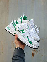 Кроссовки мужские New Balance 530 White Green белые с зеленым летние спортивные легкие нью баланс