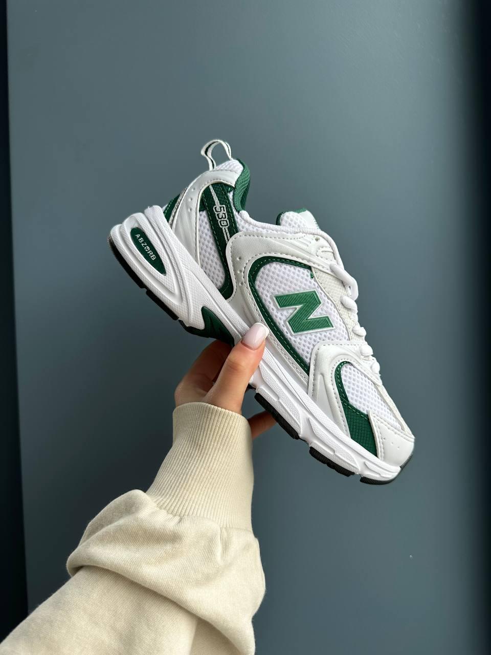 Кросівки чоловічі New Balance 530 White Green білі із зеленим літо легкі (2249) баланс