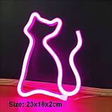 Неоновий світильник на стіну нічник декоративний неонова лампана на стіну Кіт CAT, фото 2