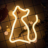 Неоновий світильник на стіну нічник декоративний неонова лампана на стіну Кіт CAT, фото 3