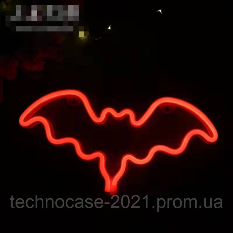 Неоновий світильник на стіну нічник декоративний неонова лампана на стіну BAT червоний