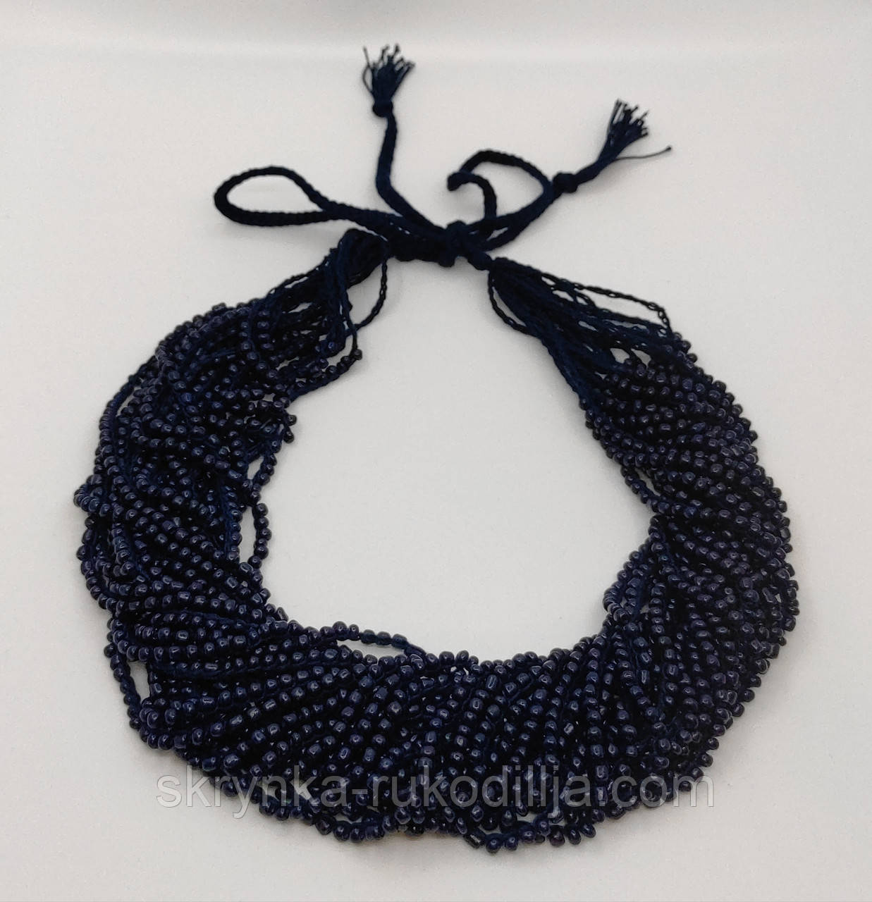Намисто Буси гачковані чорно-сині (00501), фото 1