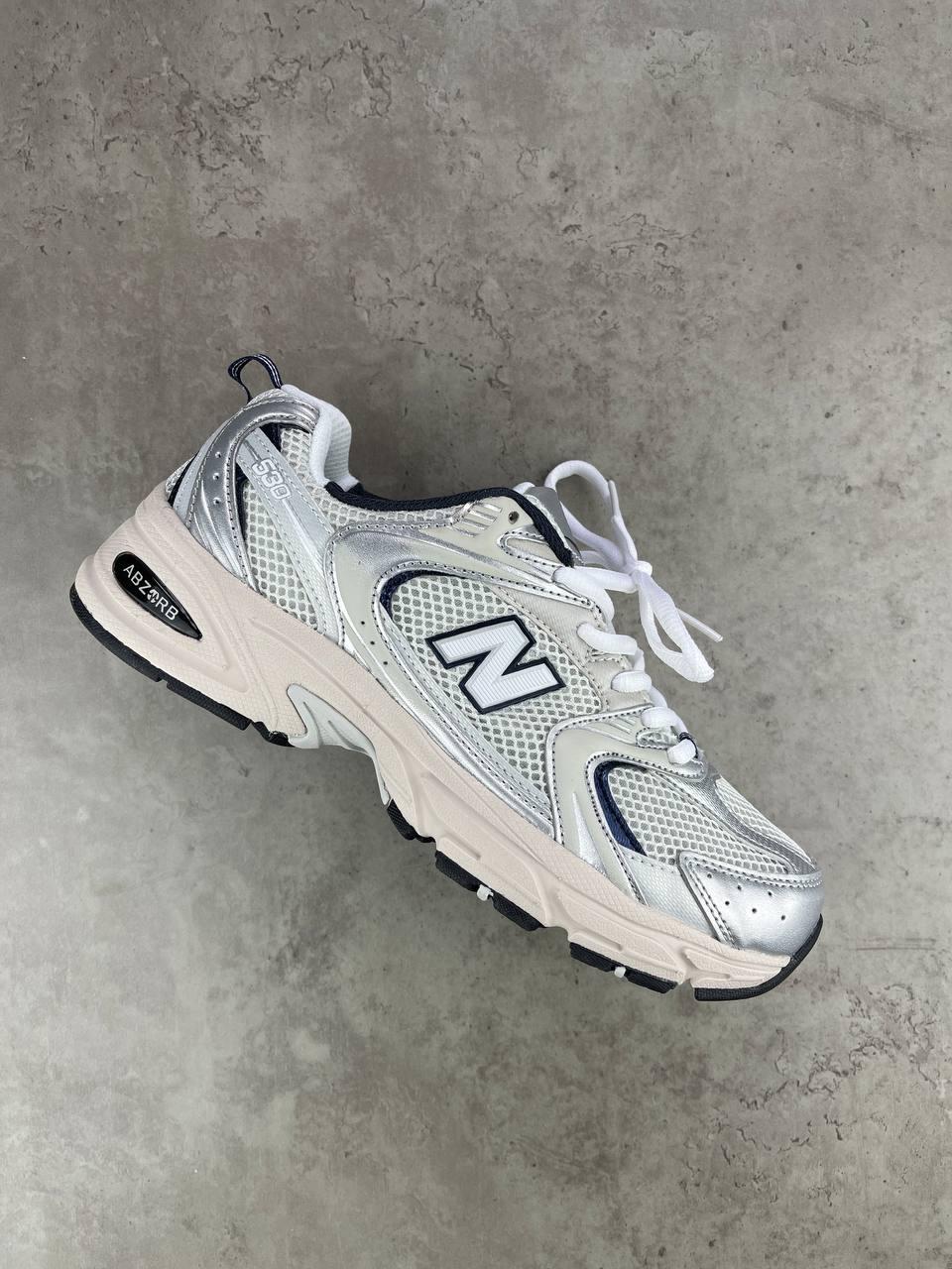 Кросівки чоловічі New Balance 530 White Silver сріблясті літні спортивні легкі 49 баланс