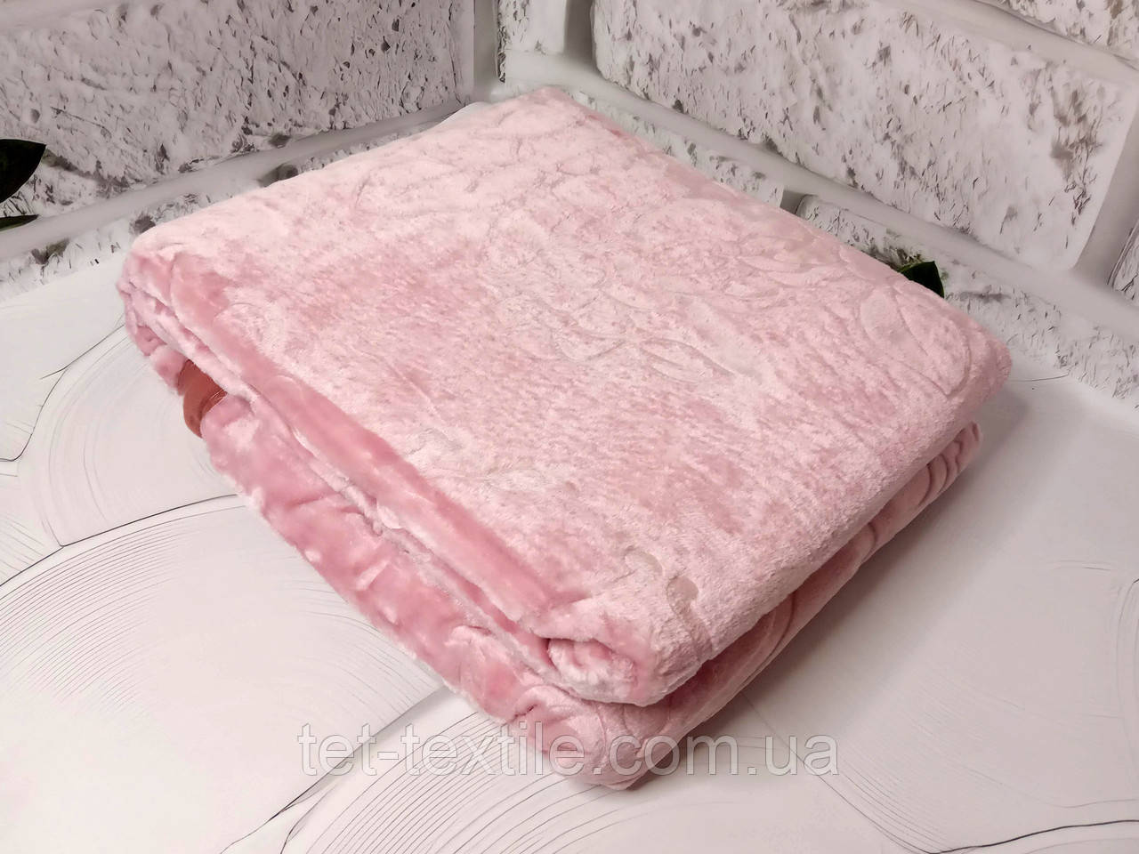 Плед акриловий з тисненням Elway рожевий (160х210)