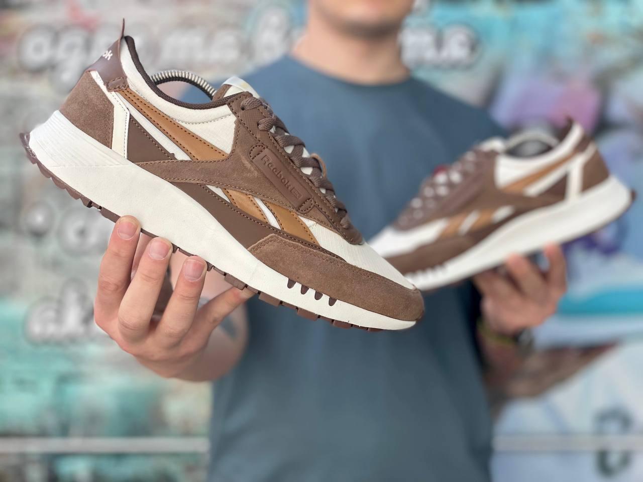 Кросівки чоловічі коричневі Reebok Classic Leather Legacy White Brown (11378)