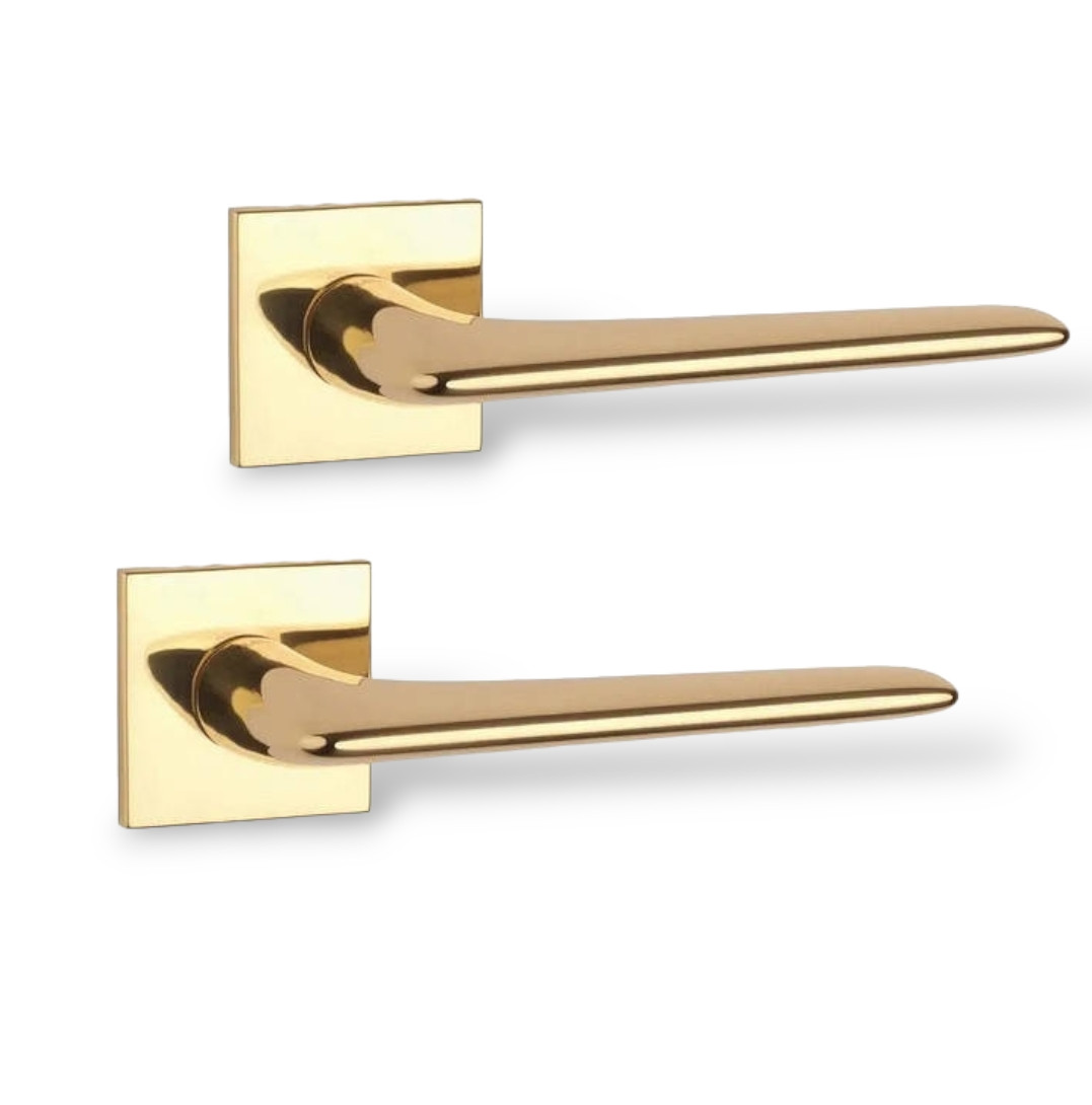 Ручки дверні TUPAI 4164Q 5S-01 золото поліроване (для міжкімнатних/вхідних дверей ), фото 1