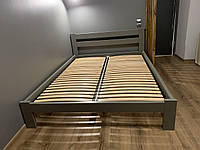 Односпальная кровать деревянная Палермо 100х200 Серая эмаль K 045 Шаг досок 5,5 см.
