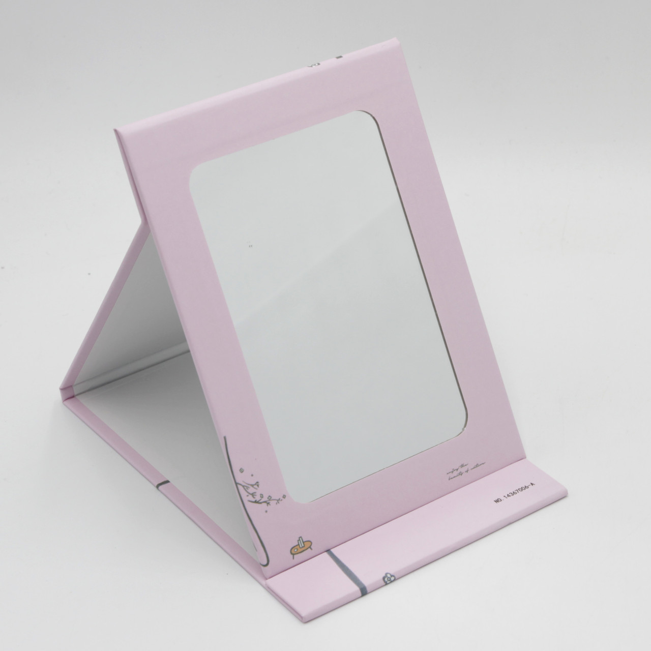 Дзеркало прямокутне настільне блакитне/жовте/фіолетове/рожеве, дзеркало планшет із малюнком кімнати