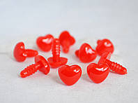 Носики для игрушек винтовые, 12*10 мм, красные, в форме сердца, набор 10 шт.