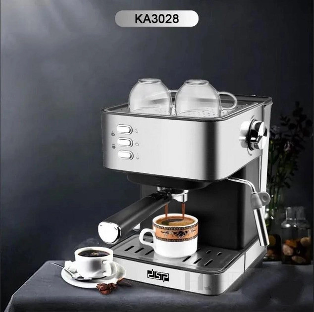 Рожкова кавоварка з капучинатором DSP ESPRESSO COFFEE KA3028 кавоварка еспресо для дому напівавтоматична