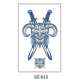 Juice (Пігментаційні). Флеш Тату.11*8 См. Тимчасова, Перевідна. Скандинавський Стиль, Воїни, Руни, Зброя, Gz-613 (S)