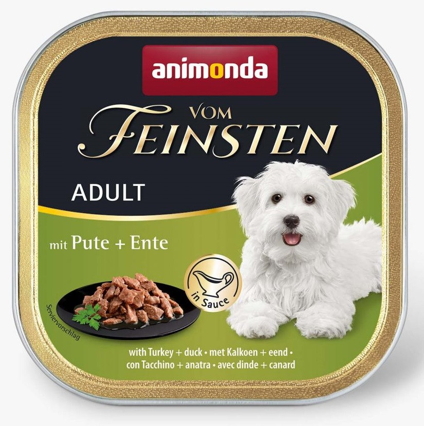 Набір вологого корму для собак з індичкою та качкою Animonda Vom Feinsten Adult with Turkey+duck 6 шт*150 г, фото 1