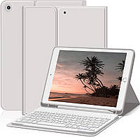 Чехол для Apple iPad 9//7Gen 10.2 Серый с Белой клавиатурой RGB