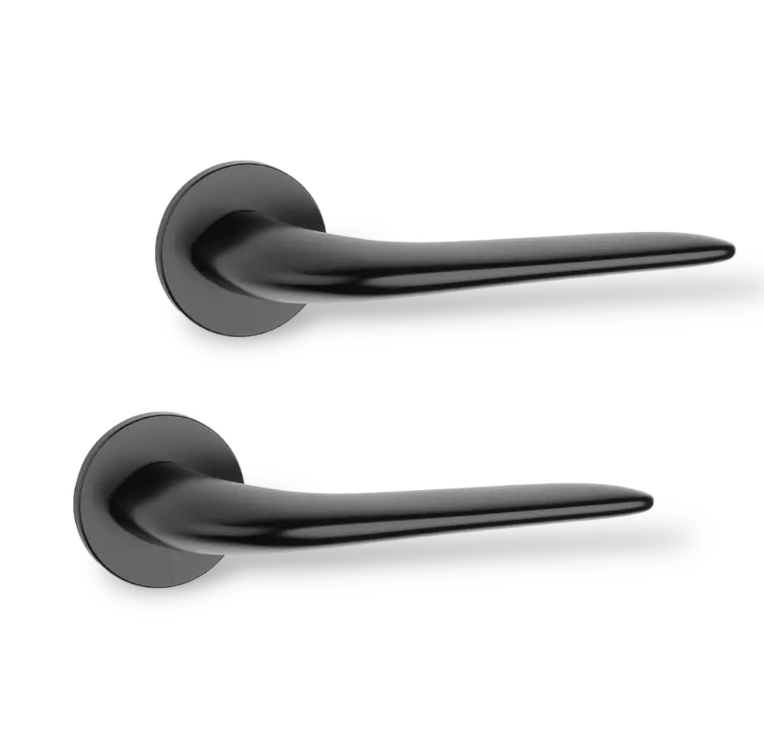Ручки дверні TUPAI 4164 5S-153 чорний матовий (для міжкімнатних/вхідних дверей ), фото 1