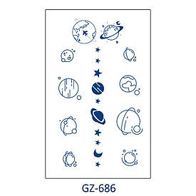 Juice (Пігментаційні). Флеш Тату.11*8 См. Тимчасова, Перевідна. Набір, Космос, Планети, Зірки, Місяць, Gz-686 (S)