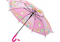 Зонтик детский тростник полуавтомат Economix JOLLY ZOO, розовый