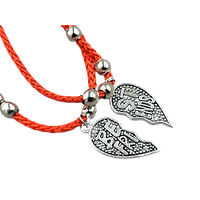 Браслети парні Finding Половинки серця Best Friends Червоний шнур 16 см