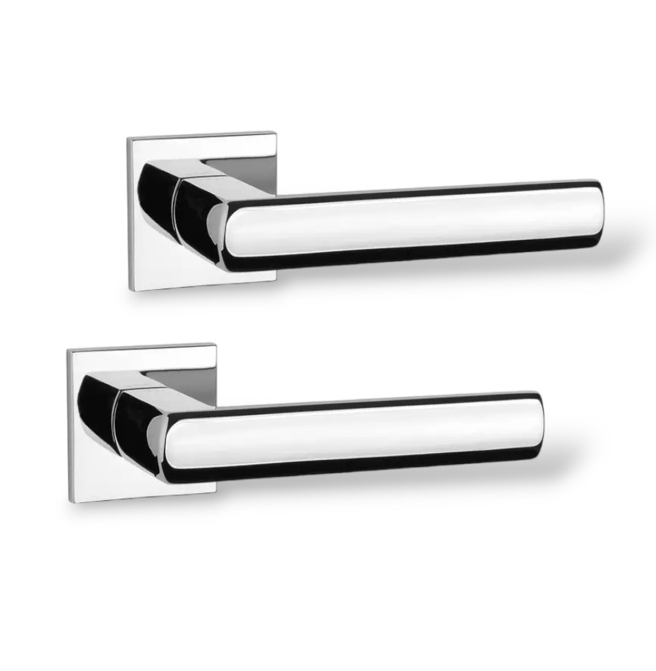 Ручки дверні TUPAI 4161Q 5S-03 хром полірований (для міжкімнатних/вхідних дверей ), фото 1