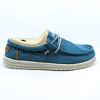 Мужские тканевые туфли Hodaki (мокасины), синие 44