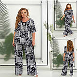 Костюм Sofia  'Модель 482' з натурального турецького штапелю, з модним принтом та вільним кроєм, фото 5