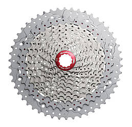 Касета 11-k 11-51T SUN RACE MX8 MTB, алюмінієвий павук, Metallic Silver